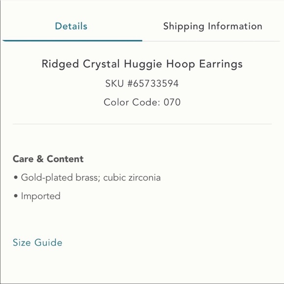 Anthropologie Ridged crystal huggie hoop earring - Picture 5 of 16
